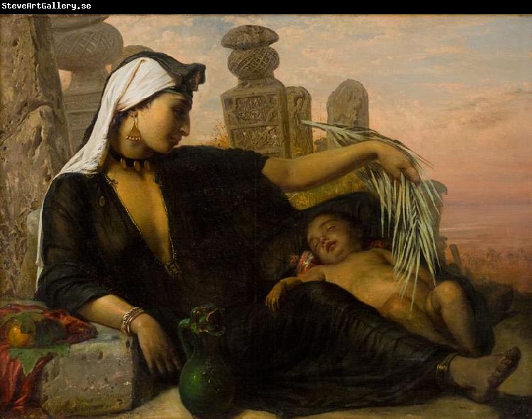 Elisabeth Jerichau Baumann Egyptian Fellah woman with her child.